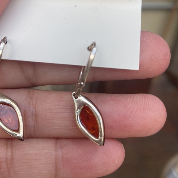 NWOT SS Amber Drop earrings - Picture 4 of 5